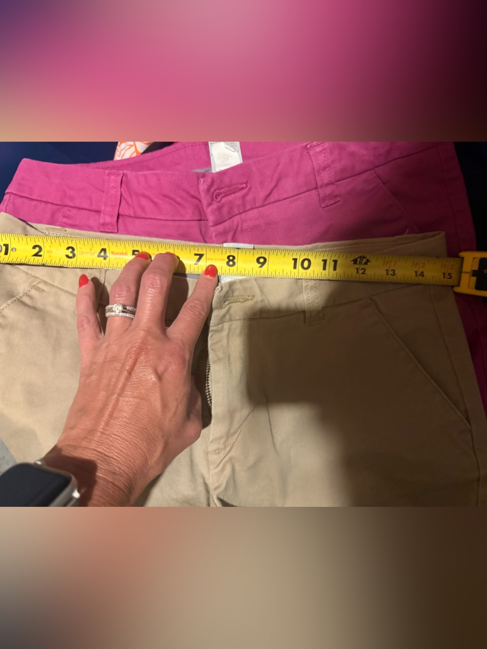 2 Pairs bcg Pink and Tan Women's Chino Shorts - Picture 8 of 9